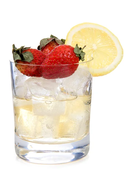 Strawberries and  citrus wineglasses — Stock Photo, Image