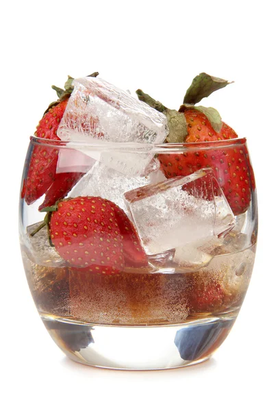 Ice whit strawberries — Stock Photo, Image