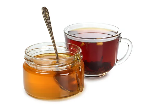Honey and tea — Stock Photo, Image