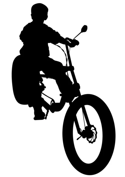 Ciclistas niño pequeño — Vector de stock