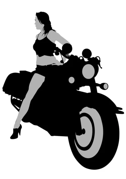 Mujeres motociclistas — Vector de stock