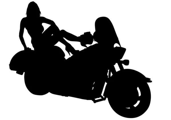 Chica motociclista — Archivo Imágenes Vectoriales