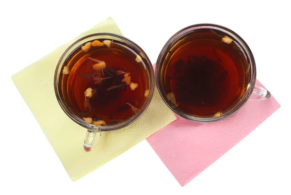 Two cups with tea — Stock Photo, Image