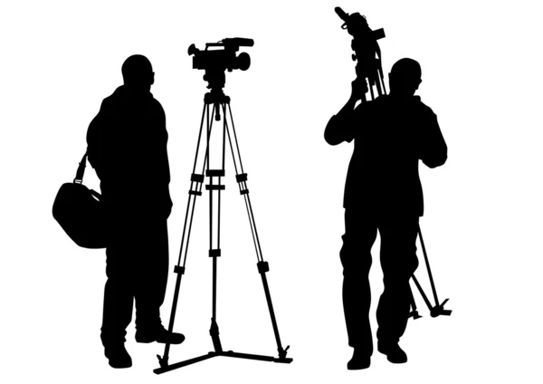 Journalist and tripod — Stock Vector