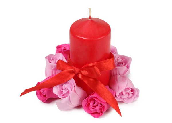 Velas y rosas — Foto de Stock