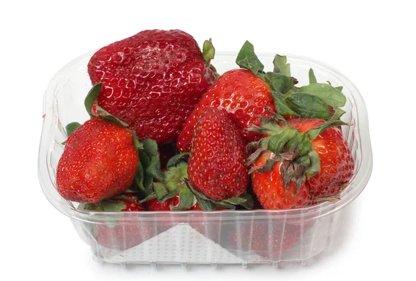 Erdbeeren im Container — Stockfoto