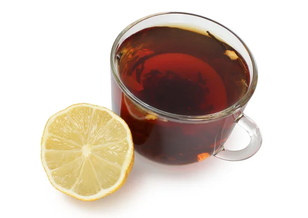 Tea and cute lemon — Stock Photo, Image