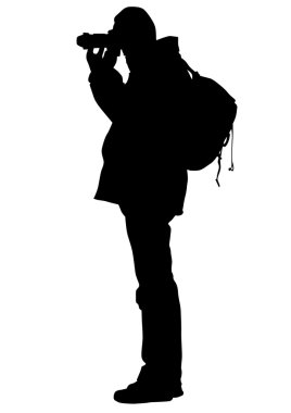 Erkekler kamera ve çanta