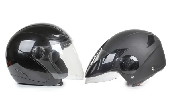 Черный мотоциклетный шлем — стоковое фото