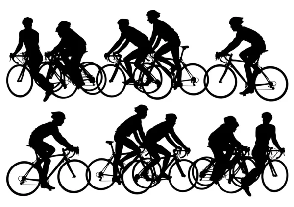 Ciclistas desportivos homens —  Vetores de Stock
