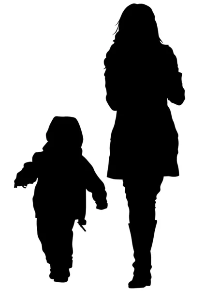 母亲和小孩 — 图库矢量图片