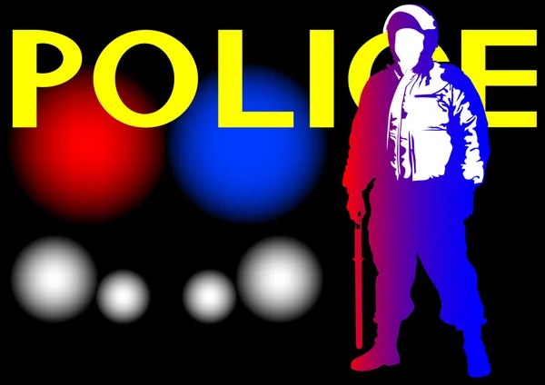 Policía a la luz — Vector de stock