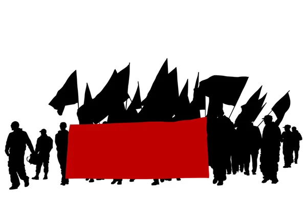 Les gens battent des drapeaux — Image vectorielle