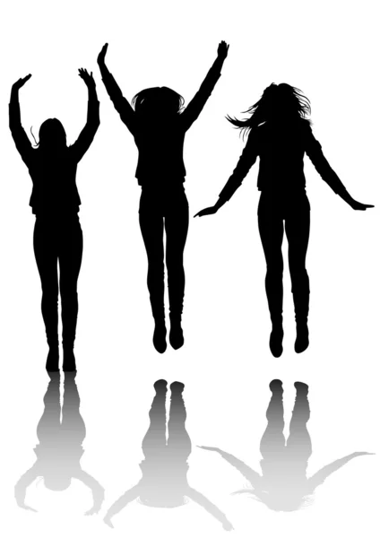 跳妇女 — 图库矢量图片