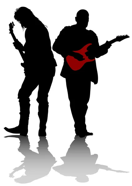 Dois guitarristas — Vetor de Stock