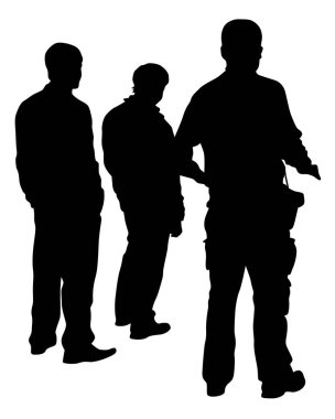 Sokaktaki büyük kalabalıklar. Beyaz arka planda izole edilmiş siluet