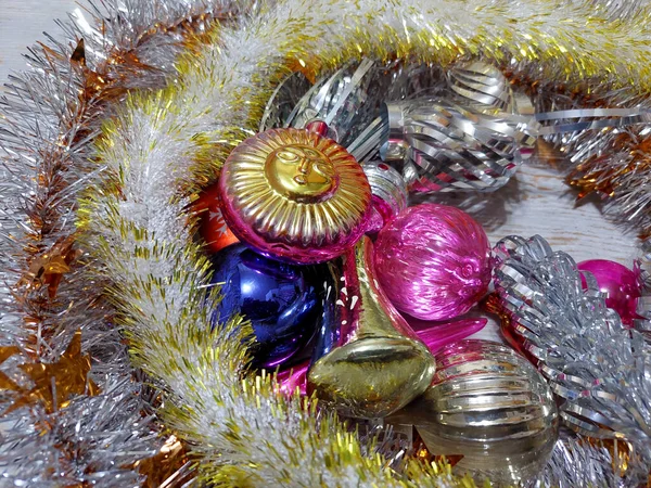 Різдвяні Іграшки Прикраси Дереві Новорічний Фон — стокове фото