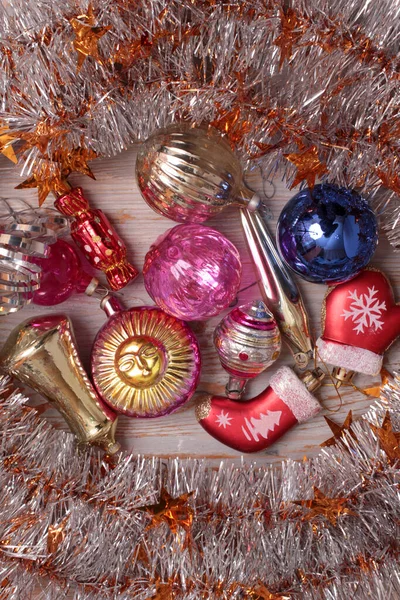 Christmas Toys Decoration Wood New Year Background — Stock Photo, Image