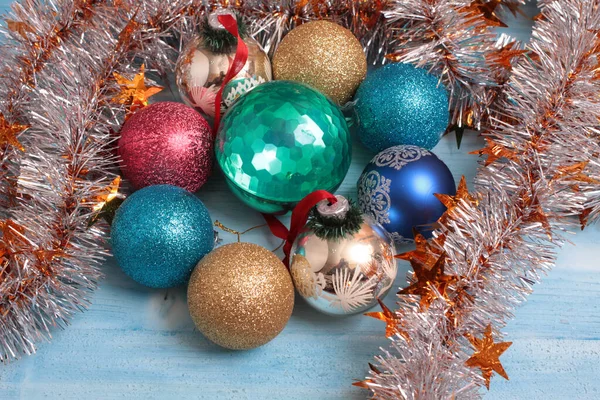 Різдвяні Іграшки Прикраси Дереві Новорічний Фон — стокове фото