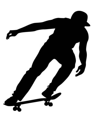 Beyaz arka plan üzerinde paten ve insanlar sporcular