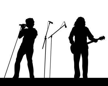 Müzikal grup insanlar konserinde sahnede