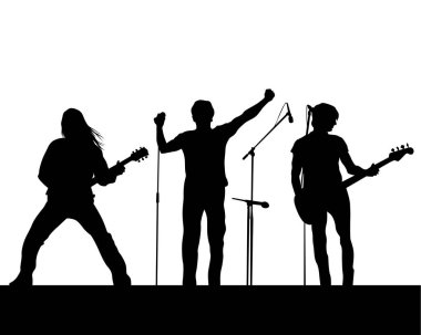 Müzikal grup insanlar konserinde sahnede