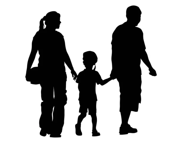 Famílias Com Criança Pequena Fundo Branco — Vetor de Stock