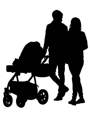 Beyaz arka plan üzerinde küçük çocuğu olan aileler