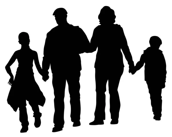 Familjer Med Små Barn Vit Bakgrund — Stock vektor