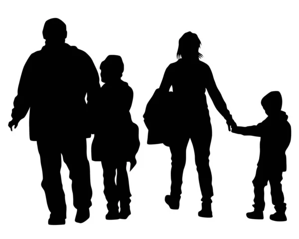 Beyaz Arka Plan Üzerinde Küçük Çocuğu Olan Aileler — Stok Vektör