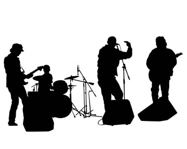 Müzikal grup insanlar konserinde sahnede