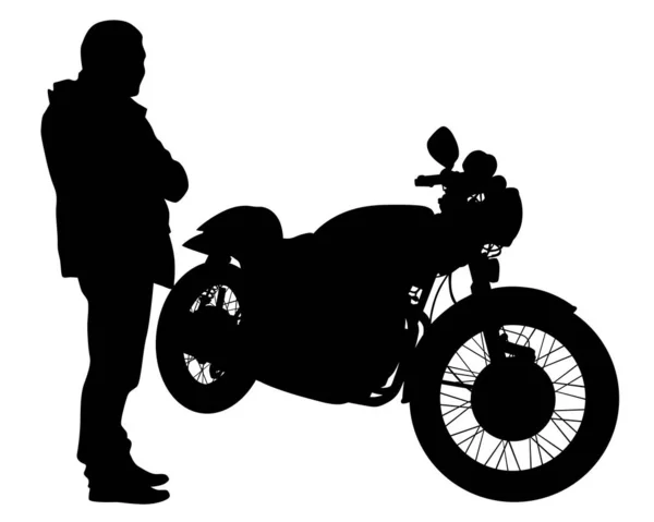 Homme Vêtements Protection Monte Vélo Sport Silhouette Isolée Sur Fond — Image vectorielle