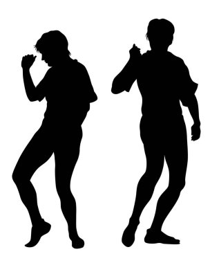 Beyaz bir arka plan üzerinde tiyatro kostüm dansçılar