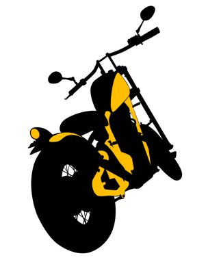 Sokakta eski bir bisiklet. Beyaz arka planda izole edilmiş siluet