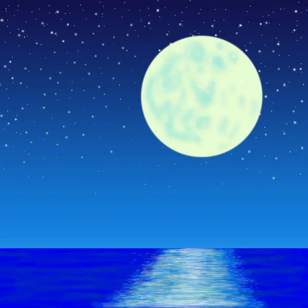 Luna in mare — Foto Stock