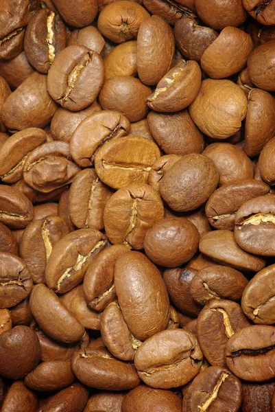 Kahverengi Arka Plandan Kahve Taneleri — Stok fotoğraf