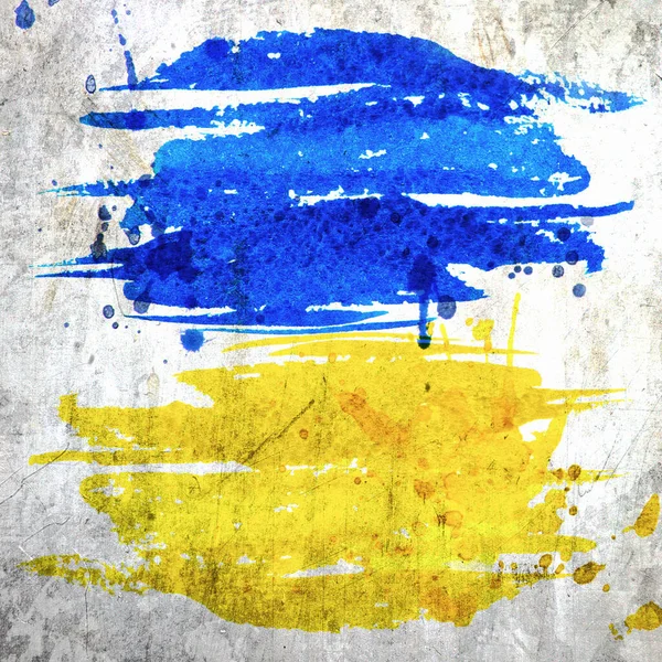 Ukraina Flagga Med Gamla Textur Grunge Och Vintage — Stockfoto