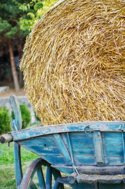 Saman balyaları güneş tarafından aydınlatılır..