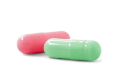 hap kapsülleri beyaz arkaplanda izole