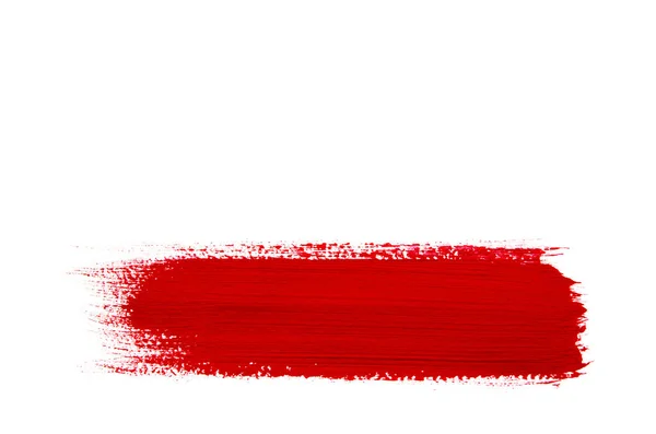 Pincelada Roja Aislada Sobre Fondo Grunge — Foto de Stock