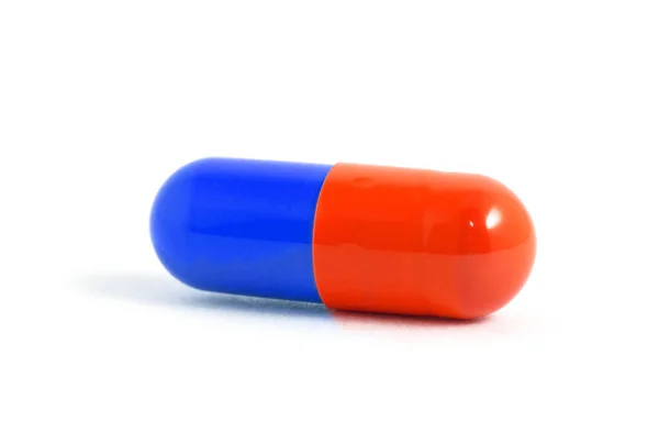 Tabletta Kapszula Izolált Fehér Háttér — Stock Fotó