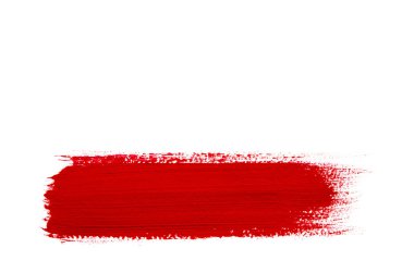 Grunge arka plan üzerinde izole kırmızı fırça darbesi