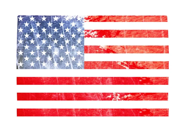 Usa Bandiera Isolata Sfondo Bianco — Foto Stock
