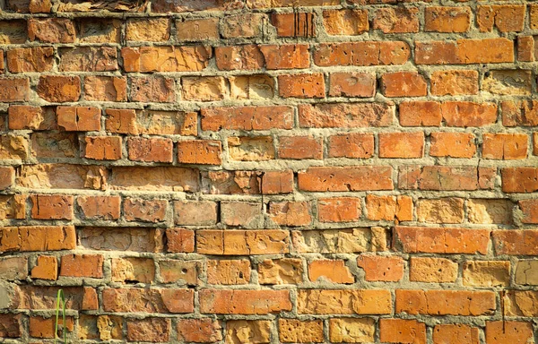 Grunge Orange Tegel Vägg Bakgrundsstruktur — Stockfoto