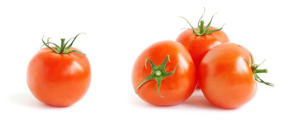 Rote Tomate Isoliert Auf Weißem Hintergrund — Stockfoto