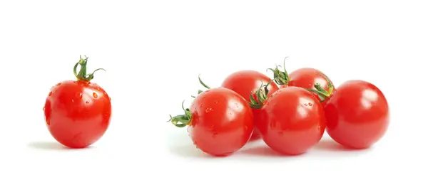 Tomate Cereja Fresco Fundo Branco — Fotografia de Stock