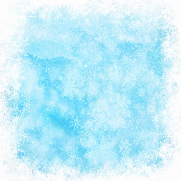 Textura Fondo Azul Con Copos Nieve — Foto de Stock