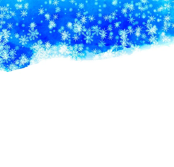 Festliche Weihnachten Blauer Hintergrund Mit Schneeflocken — Stockfoto