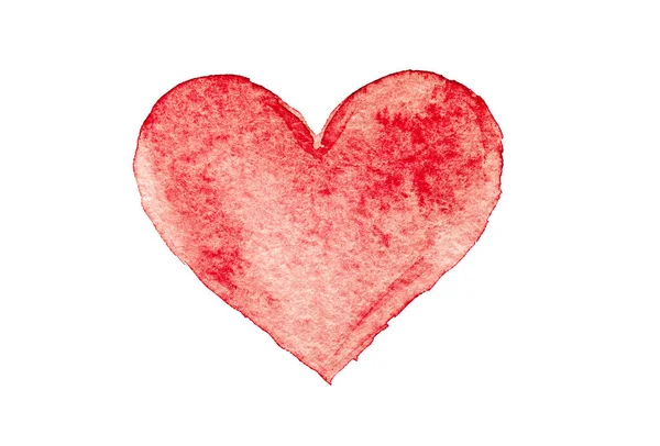 Χειροποίητη Ακουαρέλα Κόκκινη Καρδιά Στοιχείο Για Σχέδιό Σας — Φωτογραφία Αρχείου