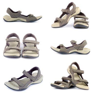 Beyaz arka plan sandalet koleksiyonu